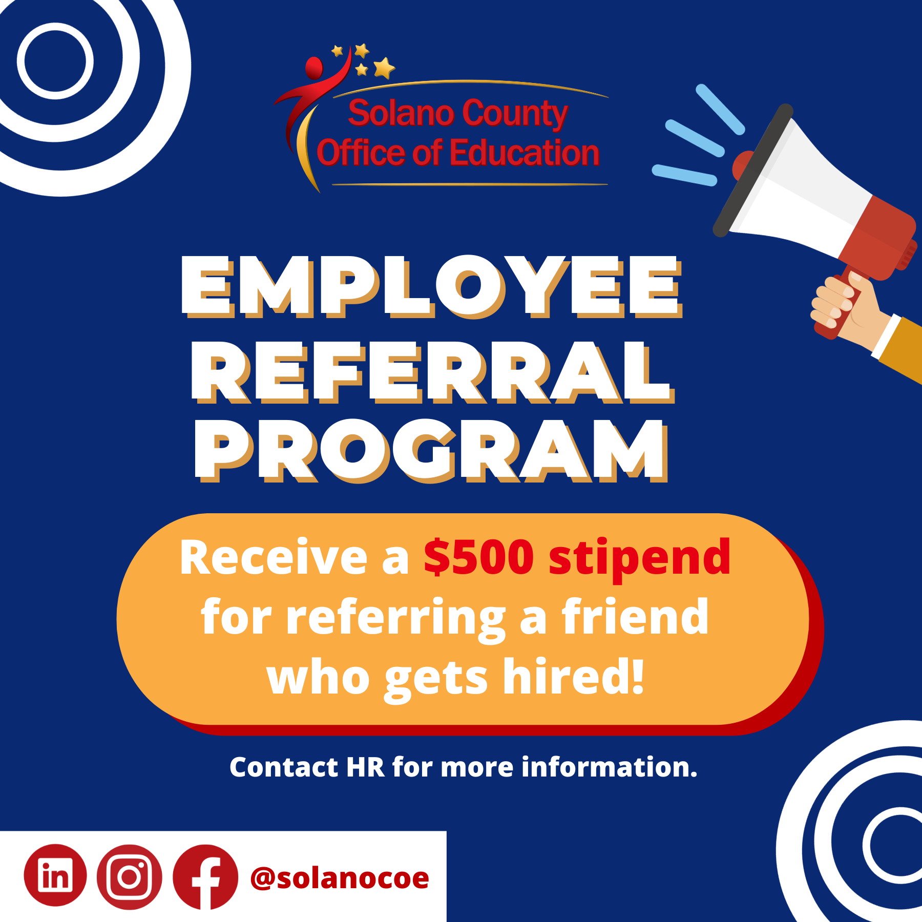 employee referral program - earn $500 for referring a friend