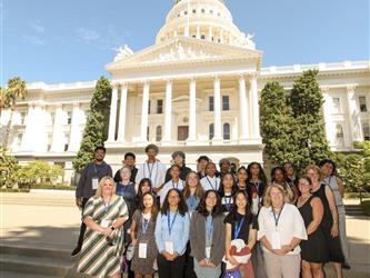 Students from Solano Youth Leadership Institute and staff at the Capitol